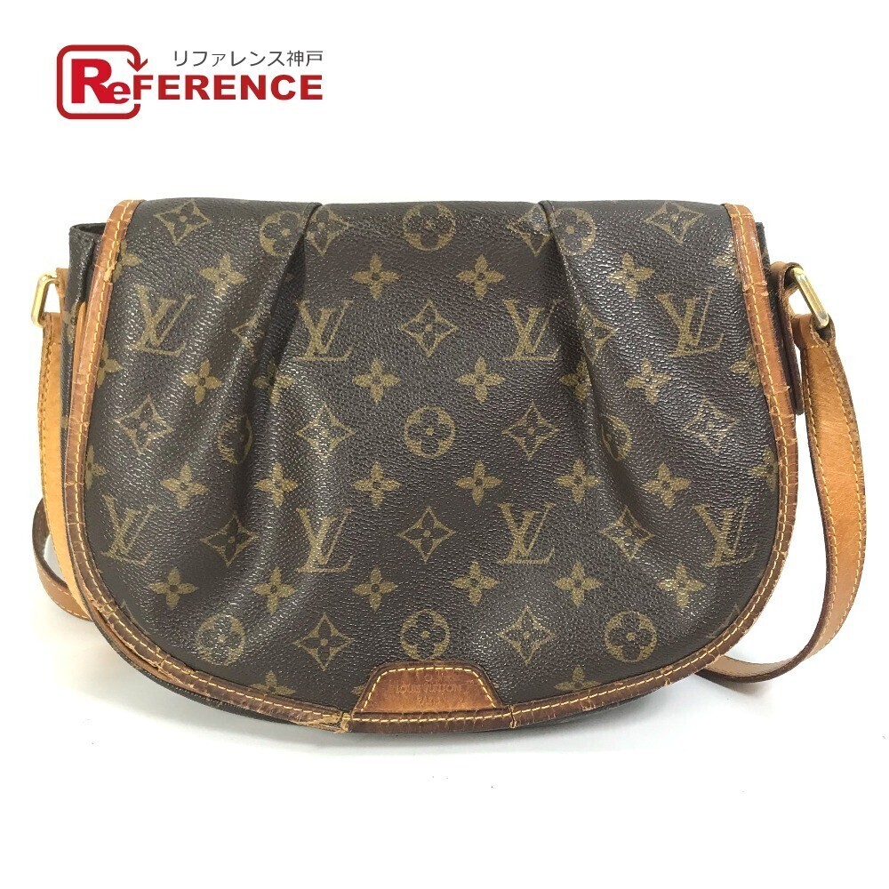 LOUIS VUITTON Monogram Menilmontant Bag Crossbody Shoulder Canvas Brown